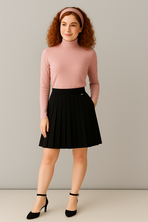 GONNA DONNA GRIFFAI CORTA SVASATA PLISSE MAGLIA ELASTICO ART. 5570