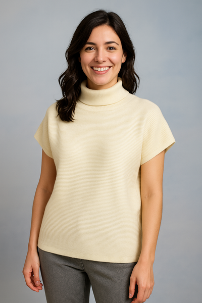 MAGLIONE DONNA RAGAZZA PONCHO COLLO ALTO MARCA RIVA TRICOT ART. B115308