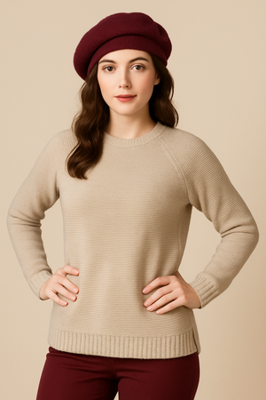 MAGLIONE DONNA VALERIE GIROCOLLO COSTE PAILLETTES LANA MERINO EXTRAFINE ART.  1182