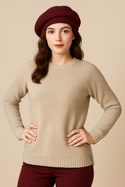 MAGLIONE DONNA VALERIE GIROCOLLO COSTE PAILLETTES LANA MERINO EXTRAFINE ART.  1182