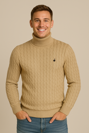 MAGLIONE UOMO BEVERLY HILLS POLO CLUB DOLCEVITA TRECCE LOGO ART. M431719