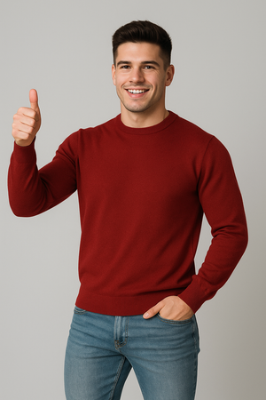 MAGLIONE UOMO BASILE GIROCOLLO POLSINI FASCIA ART.BE0070