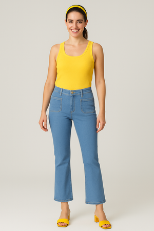 JEANS ZAMPA  TASCHE ELASTICIZZATO DONNA EMANUELA COSTA ART. EC6772