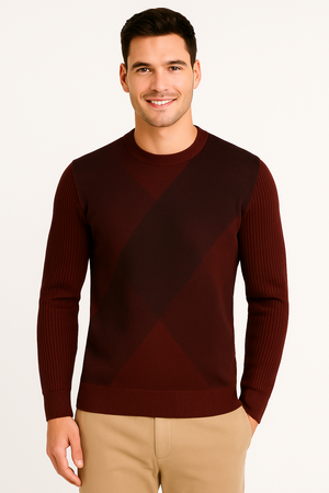 MAGLIONE UOMO CONSENSO PARICOLLO FANTASIA GEOMETRICA ART. 4131 225