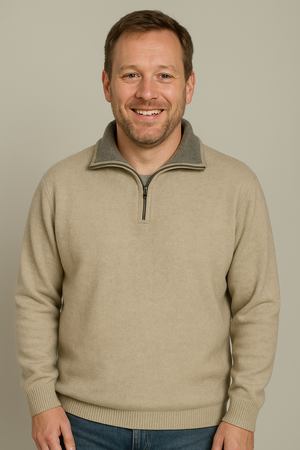 MAGLIONE UOMO SPORTING MARE CAMIONISTA MEZZA ZIP LANA TAGLIE OVER ART. 2290/30ZOS