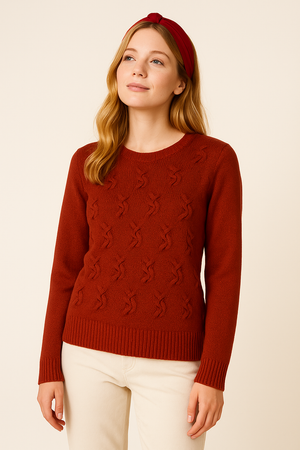 MAGLIONE DONNA MAGLIFICIO DI NIBIONNO GIROCOLLO LAVORATO PURA LANA ART. B315650