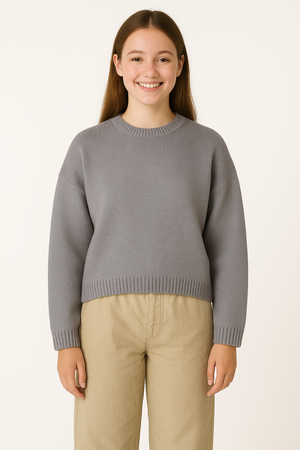 MAGLIONE RAGAZZA GIROCOLLO TRE QUARTI POLSINI FASCIA LAME CORTO LARGO MORBIDO CALDO MARCA LOSAN ART. LJGAP0202_23028