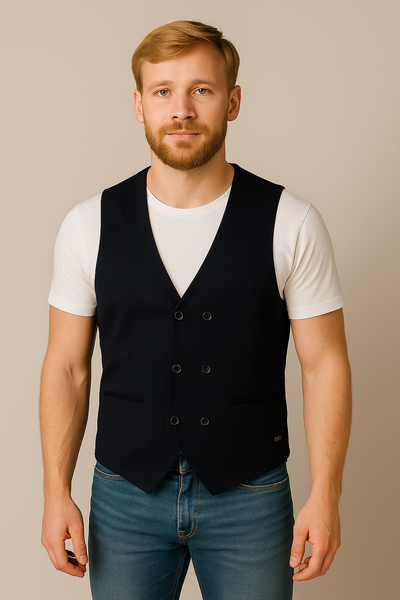 MAGLIONE GILET UOMO RAGAZZO BOTTONI TASCHINI MARCA BACI&ABBRACCI ART. 440035