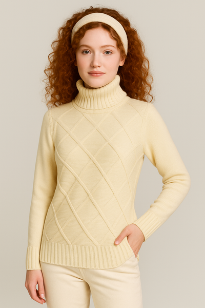 MAGLIONE DONNA VALERIE DOLCEVITA ROMBI LANA MERINO EXTRA FINE ART. 1138