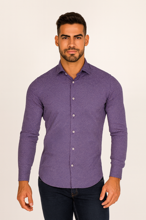 CAMICIA UOMO COTONE MANICA LUNGA SLIM FIT LAVORATA MARCA SPORTING MARE ART.ALFIO