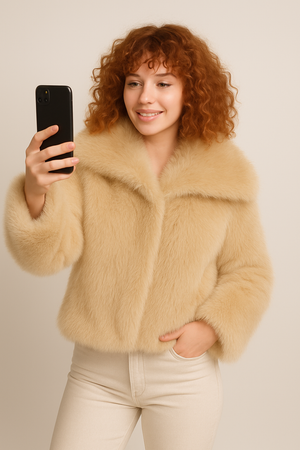 ECOPELLICCIA DONNA GRIFFAI BOTTONI TASCHE COLLO CORTA ART.5500