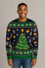 MAGLIONE UOMO ACRILICO GIROCOLLO POLSINI FASCIA LUCI NATALIZIO MARCA JULE ART.22LEDA11