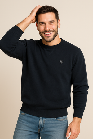 FELPA UOMO IL GRANCHIO FELPATA GIROCOLLO POLSINI LOGO ART. GR1029