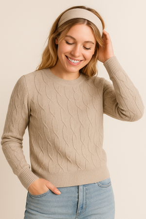 MAGLIONE DONNA GRIFFAI GIROCOLLO TRECCE ART 5645