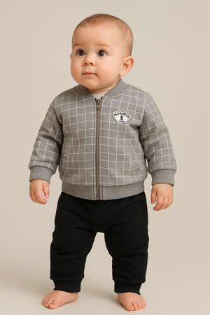 COMPLETO NEONATO BABY FELPA ZIP TASCHE PANTALONE MARCA ELLEPI ART.CO4875