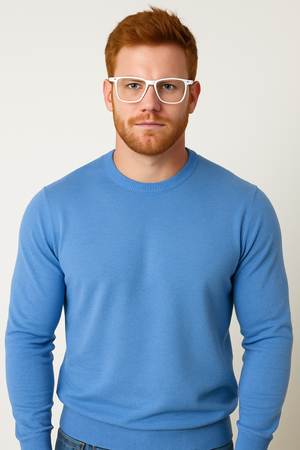 MAGLIONE UOMO COTONE GIROCOLLO POLSINIFASCIA MARCA BUGATTI ART.7400-35510