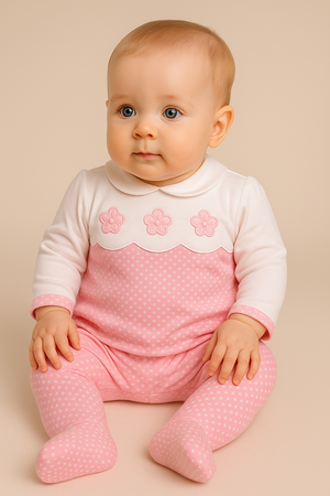 COMPLETO NEONATA MAGLIETTA PANTALONCINO BOTTONI POUAH MARCA ELLEPI ART.CO4882