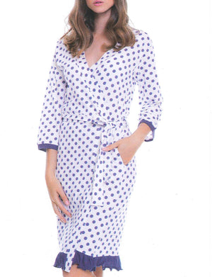 VESTAGLIA DONNA RAGAZZA SCIALLATA POIS PURO COTONE MARCA MYPI ART.1803
