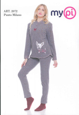 PIGIAMA DONNA RAGAZZA MICR O PILE SERAFINO CANE MARCA MYPI ART.2072