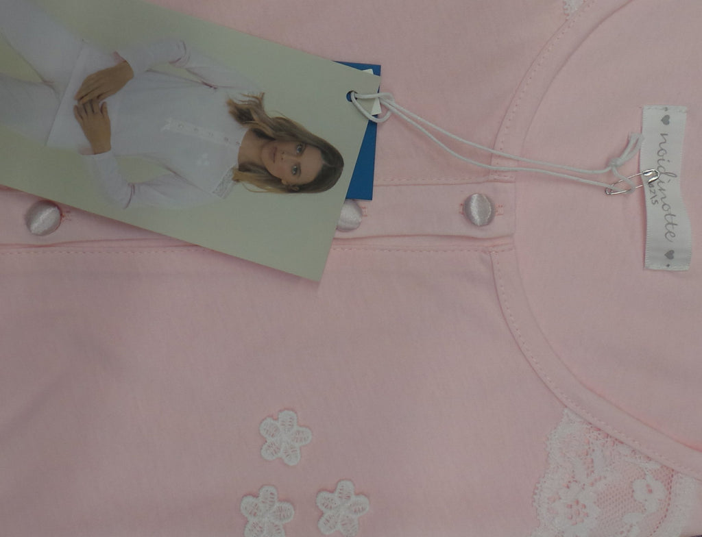 PIGIAMA DONNA RAGAZZA SERAFINO PURO COTONE ESTIVO FIORI PIZZO NOIDINOTTE ART.FA7328AS