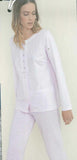 PIGIAMA APERTO DONNA RAGAZZA PIZZO QUADRI PURO COTONE NOIDINOTTE ART. FA7319AS