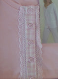 PIGIAMA APERTO DONNA RAGAZZA PIZZO QUADRI PURO COTONE NOIDINOTTE ART. FA7319AS