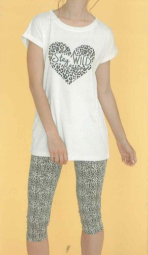 PIGIAMA DONNA GIROCOLLO CUORE ANIMALIER MARCA NOIDINOTTE ART. FA7356AS