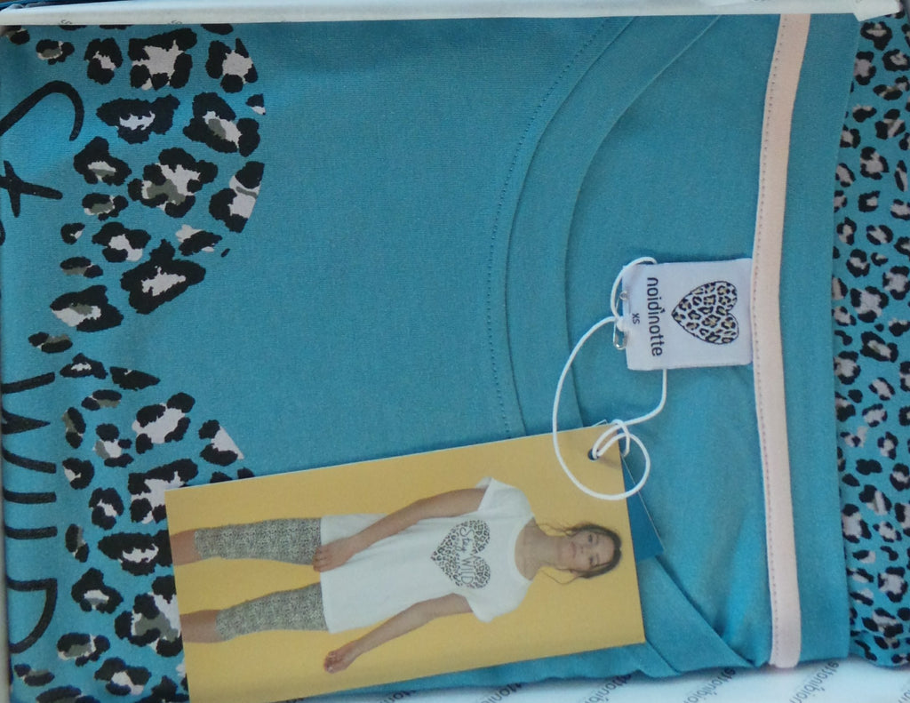 PIGIAMA DONNA GIROCOLLO CUORE ANIMALIER MARCA NOIDINOTTE ART. FA7356AS