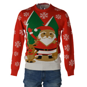 MAGLIONE UOMO DONNA GIROCOLLO NATALE RENNA BABBO NATALE MARCA JULE ART.ORG5