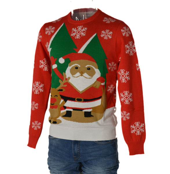 MAGLIONE UOMO DONNA GIROCOLLO NATALE RENNA BABBO NATALE MARCA JULE ART.ORG5