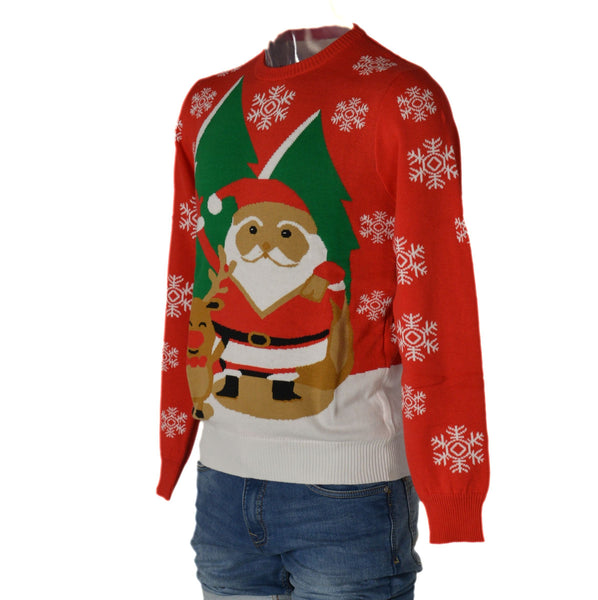 MAGLIONE UOMO DONNA GIROCOLLO NATALE RENNA BABBO NATALE MARCA JULE ART.ORG5