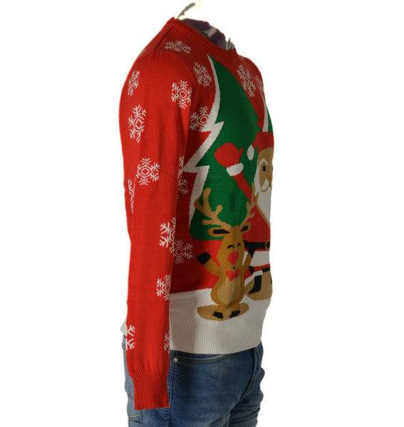 MAGLIONE UOMO DONNA GIROCOLLO NATALE RENNA BABBO NATALE MARCA JULE ART.ORG5