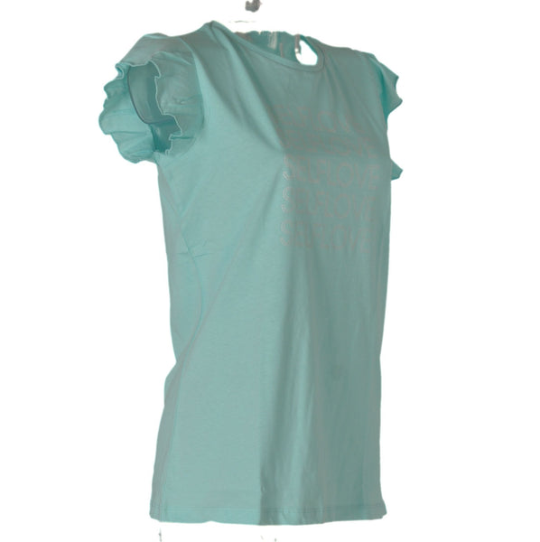 T-SHIRT DONNA COTONE ALETTA GIROCOLLO STAMPA MARCA FRABO ART.WJ0718