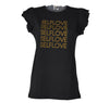 T-SHIRT DONNA COTONE ALETTA GIROCOLLO STAMPA MARCA FRABO ART.WJ0718