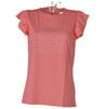 T-SHIRT DONNA COTONE ALETTA GIROCOLLO STAMPA MARCA FRABO ART.WJ0718