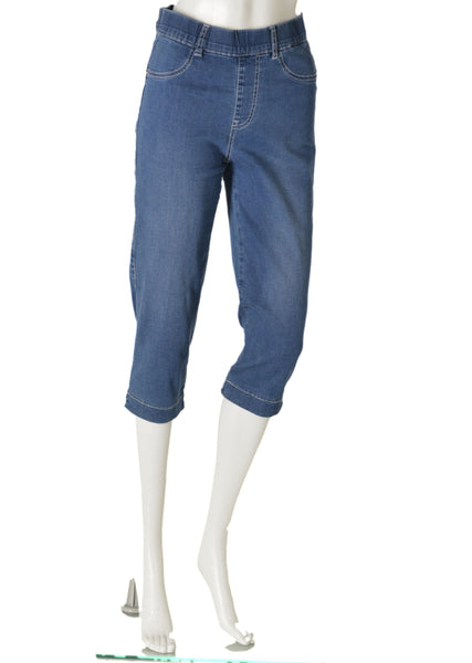 JEGGINGS DONNA ELASTICO TASCHE TRE QUARTI LARGHI STRASS MARCA