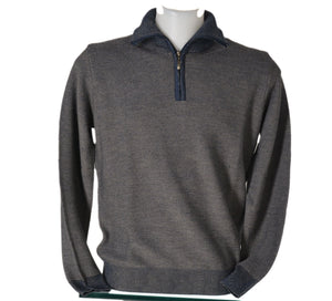 MAGLIONE UOMO MEZZA ZIP POLSINI FASCIA MELANGE MARCA SPORTING MARE ART.1270/30Z