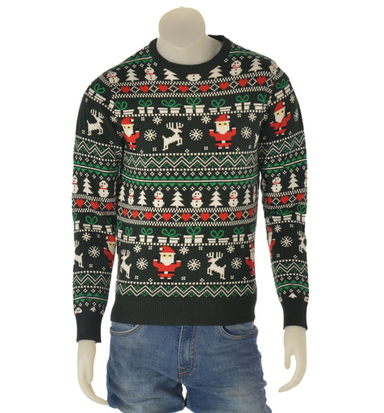 MAGLIONE UOMO COTONE GIROCOLLO POLSINI FASCIA NATALIZIO MARCA JULE ART.220RGA15