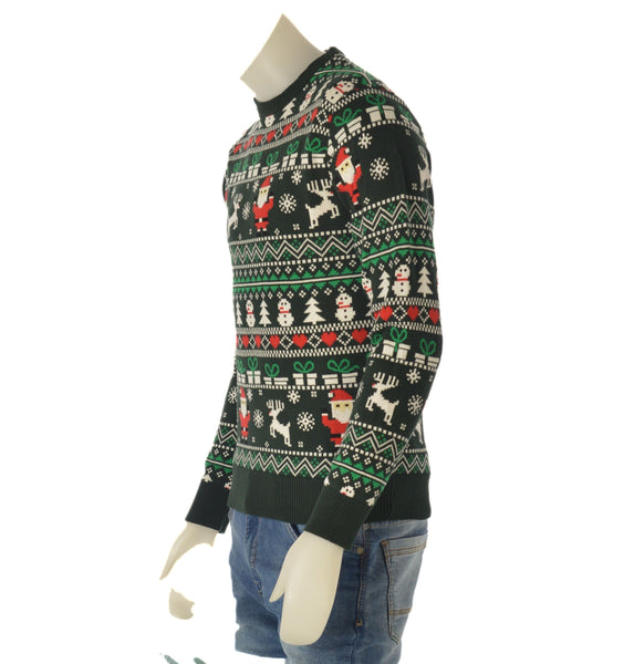 MAGLIONE UOMO COTONE GIROCOLLO POLSINI FASCIA NATALIZIO MARCA JULE ART.220RGA15