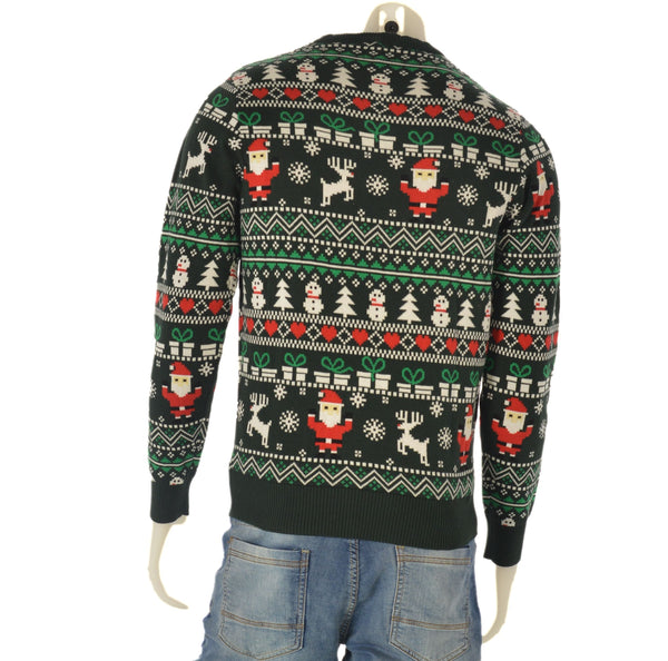 MAGLIONE UOMO COTONE GIROCOLLO POLSINI FASCIA NATALIZIO MARCA JULE ART.220RGA15