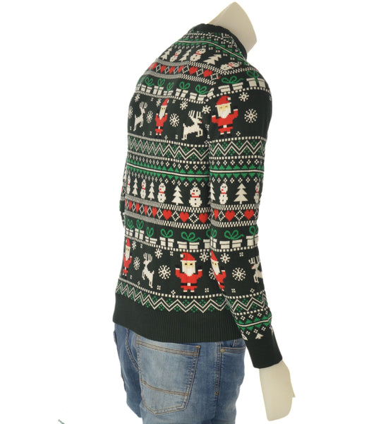 MAGLIONE UOMO COTONE GIROCOLLO POLSINI FASCIA NATALIZIO MARCA JULE ART.220RGA15