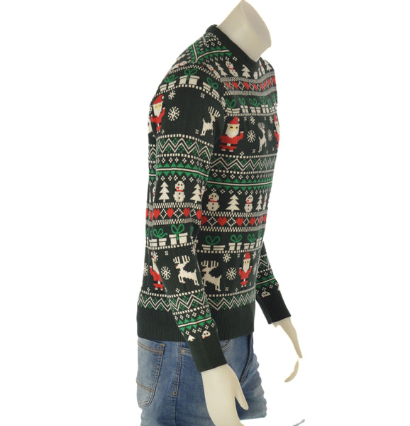 MAGLIONE UOMO COTONE GIROCOLLO POLSINI FASCIA NATALIZIO MARCA JULE ART.220RGA15