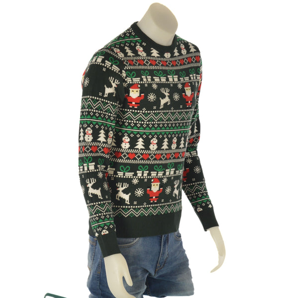 MAGLIONE UOMO COTONE GIROCOLLO POLSINI FASCIA NATALIZIO MARCA JULE ART.220RGA15