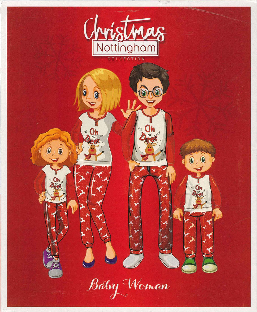 PIGIAMA BAMBINA TERMO COTONE NATALE CHRISTMAS NOTTINGHAM ART.39704B