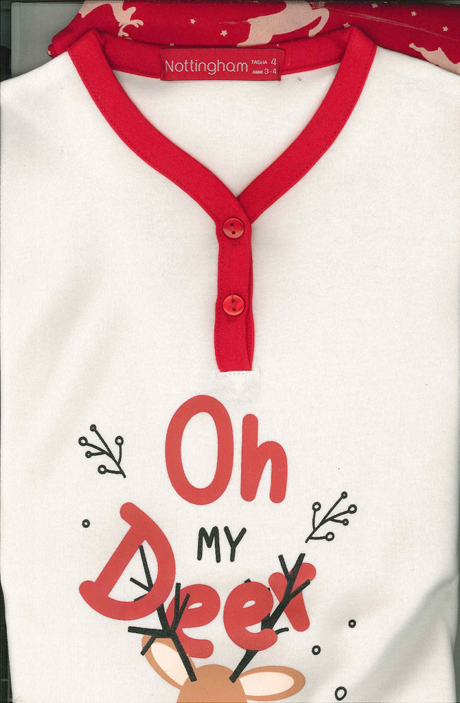 PIGIAMA BAMBINA TERMO COTONE NATALE CHRISTMAS NOTTINGHAM ART.39704B