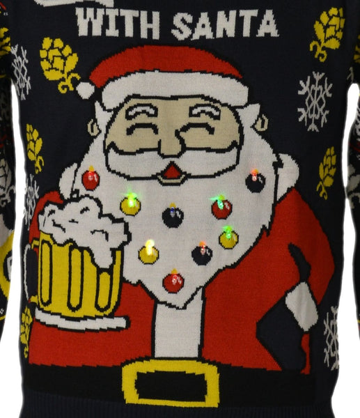 MAGLIONE UOMO DONNA GIROCOLLO NATALE BABBO NATALE BIRRA MARCA JULE ART.LED6