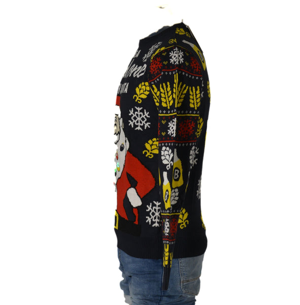 MAGLIONE UOMO DONNA GIROCOLLO NATALE BABBO NATALE BIRRA MARCA JULE ART.LED6