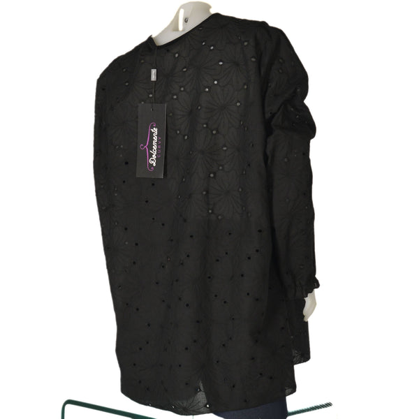 CASACCA DONNA CONFORMATA COTONE SCOLLO MANICA LUNGA MACRAME' MARCA DOLCEMENTE ART. 6030B