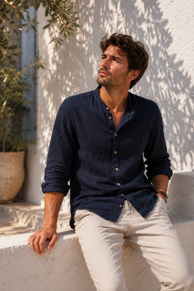 CAMICIA UOMO X-CAPE COREANA MANICA LUNGA SLIM FIT LINO ART. MYAKE