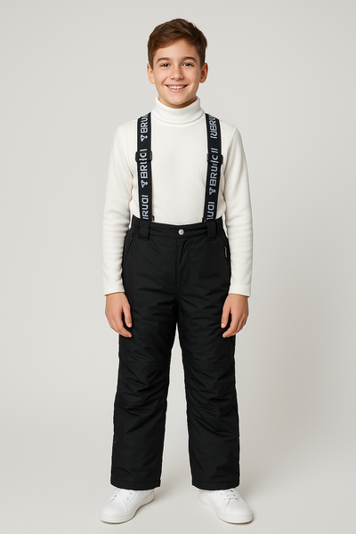 PANTALONE SCI UOMO ZIP AUTOMATICI BRETELLE IDROREPELLENTE IMPERMEABILE ANTIVENTO MARCA BRUGI ART.AG4KT48A4F